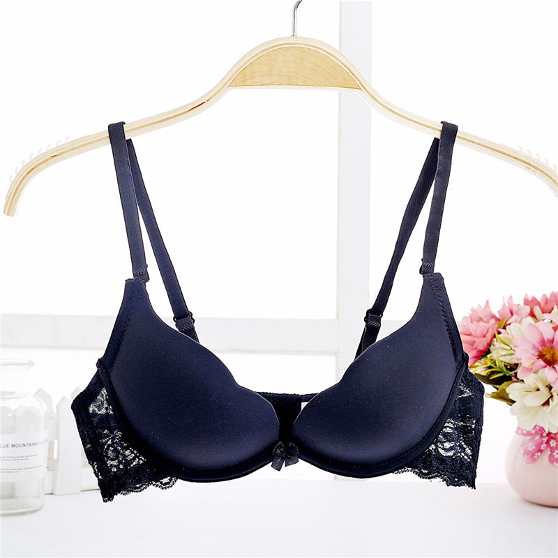 Super Push Up Girl Lace Thickening Small Chest Adjusting Student Bra