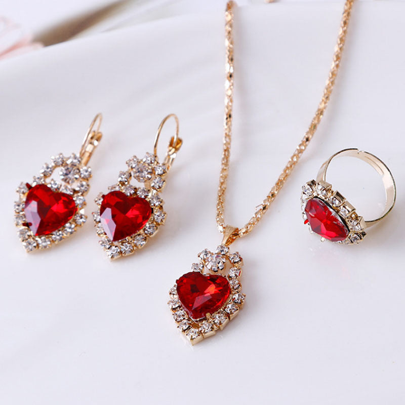 Waterdrop Rhinestone Jewelry Gift Set
