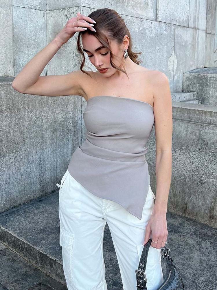 Pleated Casual Bra Vest Top For Women